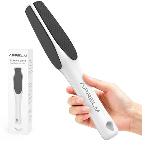 AprElm Professional 3 in 1 Nano Glass Callus Tool 3 in 1 (Coarse, Medium, Fine) Pedicure Tools for Hard Feet and Smooth Polishing (White)