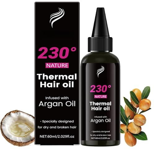 Marokkanisches Öl Thermo Haaröl mit Argan, Kokosölen, Hitzeschutzmittel für Haare, Leave In Thermal Guard gegen Glätteisen, Glätteisen und Föhnschäden