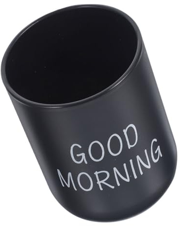 VALICLUD Vaso para Cepillo De Dientes Negro Mate Multifuncional Taza De Baño Reutilizable para Enjuague Bucal Soporte Práctico para Uso Diario Casa y Viajes