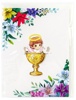 Generisch 3D-Popup-Karten zur Taufe – Begrüßung zur Babyparty, heilige Zeremonie, Erinnerungsüberraschung aus Papier | Herrliche Option für Paten, Mädchen, Familie, Freunde, besondere Anlässe