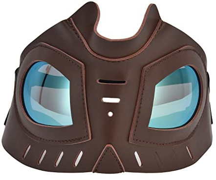 Hundsolglasögon Anti-bländande snöglasögon Ansiktsmask för utomhusresor Skidåkning Vattensport Brunt PU-läder 32x13cm
