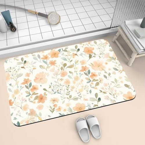 Kieselgur-Badematte, rutschfest, saugfähig und waschbar, Steinteppich für Bad und Küche, 50 x 80 cm, stilvolles Wohndekor-Accessoire