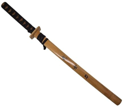 Generico Katana Bokken in bambù con Fodero in Legno Laccato, Spada da Allenamento in Legno di bambù, 74 cm