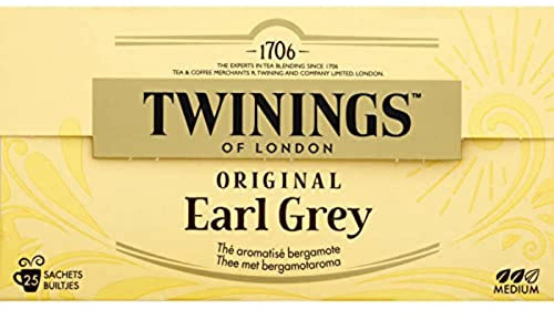 Twinings Of London Earl Grey Origin Tea con sabor a bergamota - 25 bolsas, 50 g