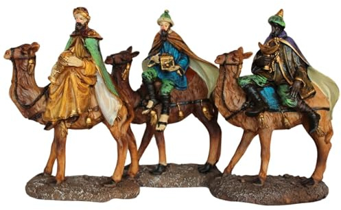 X3 Krippenfiguren Belen als Krippenfiguren, 20 cm, 3 Heilige Könige mit Kamelen für Weihnachtskrippen, vervollständigen. Figuren Re Magi RIF.cm.