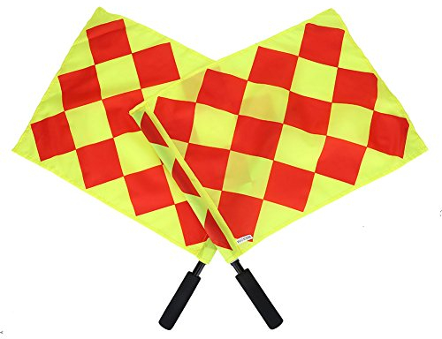 Dwawoo 2 Stücke Schiedsrichter Flaggen, Griff Linienrichter Flaggen Fußball Trim Zubehör Fußball Liefert