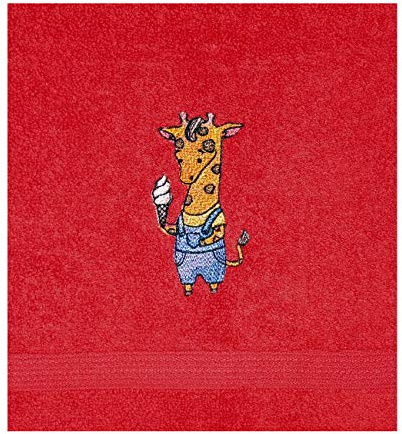 Besticktes Kinderhandtuch Giraffe mit Wunschname | Gästehandtuch in verschiedenen Farben