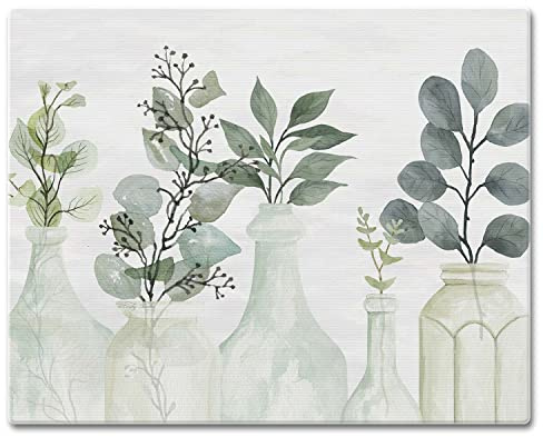 CounterArt Nature's Greenery 3mm Tempered Glass Cutting Board 15” x 12” Serving Board Charcuterie Board