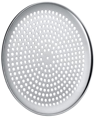 Zerodeko 9 Inch Round Perforated Pizza Pan Stainless Steel Baking Tray Non-Stick Crisper Oven Tray for Home Kitchen Cooking