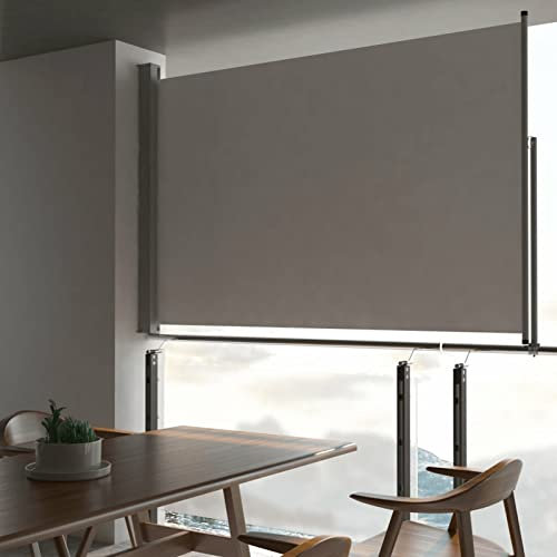Leepesx Einziehbare Seitenmarkise, Sichtschutz Garten, Balkon Seitensichtschutz, Sichtschutz Balkon, Sichtschutz Terrasse, Sichtschutzzaun, 160x300 cm Grau