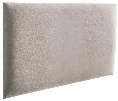 RAVIO Stoppade väggpaneler | 3D-paneler med skum | Väggkudde som sänggavel | Väggdekoration för sovrum, barnrum, kontor, hall |Beige, 60 x 40 cm