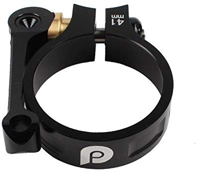 Fahrrad Sattelklemme 41mm Fahrradsattelstütze Klammern an for MTB Straßen-Faltrad Sattelrohrklemme CNC-Aluminiumlegierung einen.Kreislauf.durchmachensattel Sattleklemme (Color : Black)