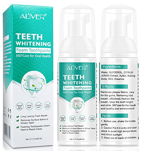 Zahnpasta, (2 stücke) Schaumzahncreme für schmerzempfindliche Zähne, Fluoridfrei-Zahnpasta, Whitening Anti Karies Tiefenreinigungsgummi Zahnreinigungsschaum FluorideNaturformulierung