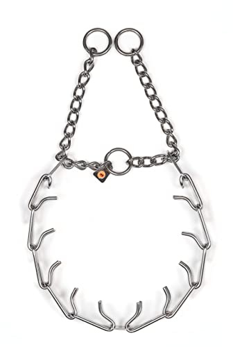 Herm Sprenger Easy On Prong Training Collar with Center-Plate and Assembly Chain | Stainless Steel Training Collar for Dogs | Made in Germany - 3.2 mm, 25