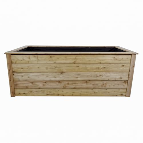Gartenwelt Riegelsberger Modernes Hochbeet 160x80 cm Höhe 73 cm aus Lärchenholz 27 mm geriffelt Gemüsebeet Gartenbeet Kräuterbeet