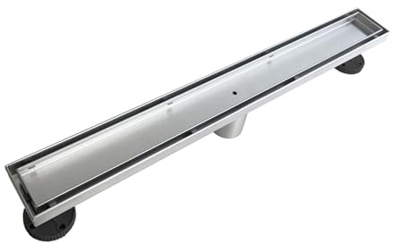 Neodrain 18-Inch Linear Shower Drain with Tile Insert Grate,Brushed 304 Stainless Steel Rectangle Shower Floor Drain, Floor Shower Drain