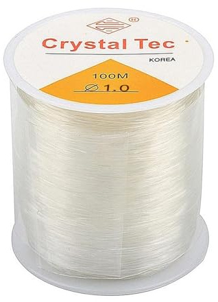 Fil de Perles Élastique 100M pour Bracelet 1.0mm - Extensible Transparent pour Fabrication de Bijoux, Collier, Artisanat