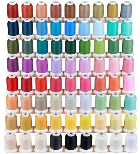 New brothread 100% Frosted Mattes Maschinenstickgarn 72 Spulen 40WT 500M für Brother Babylock Janome Singer Pfaff Husqvarna Bernina Stickmaschinen und Nähmaschinen