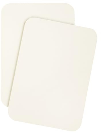 DIN A5 Blanko Karten Set mit runden Ecken zum Basteln und Selbstgestalten 300 g/m² Fotokarton Kraftpapier Graspapier (elfenbein 270g/m², 25 Karten)
