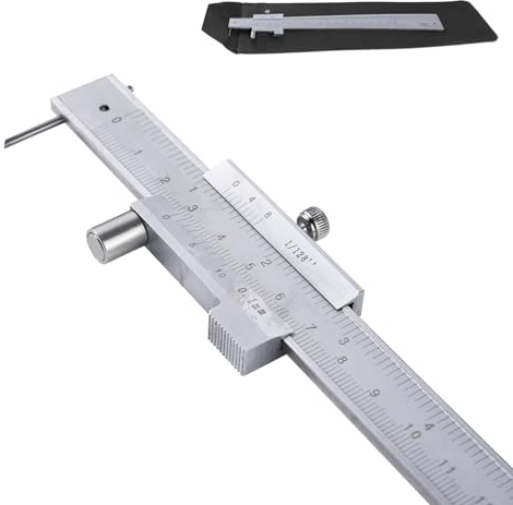 TOATELU Präzisions-Messschieber Edelstahl 0,1 mm | Anreiss Messschieber Streichmaß | Industrietauglicher Parallelanreisser mit Feststellschraube | IP54 Schutzklasse