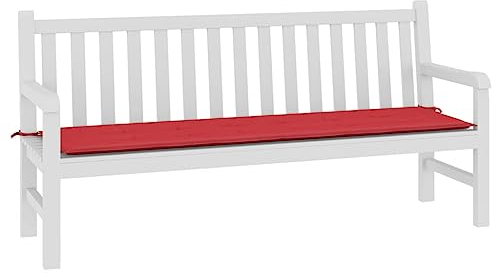 FOZICV Bankauflage Rot 180x50x3 cm Wasserdicht Stoff Sitzkissen Universellen Design Gartenbank-Auflage Dekorative Funktion Außenbereich Sitzpolster Witterungsbeständig