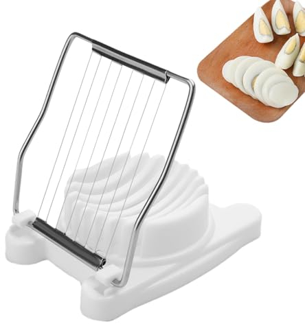 Affettatrice per uova - Affettatrice per uova in acciaio inossidabile per uova sode, tagliauovo manuale multifunzionale per formaggio banana, fragola e pomodoro, taglierina per carne per pranzo