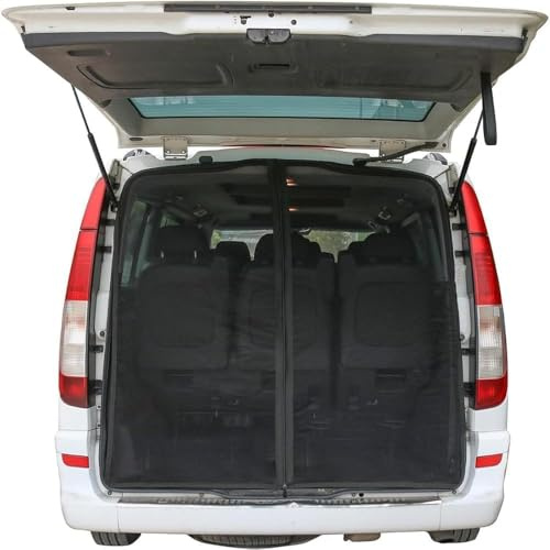 JUTTAUTO Tailgate Wing Door Fly Screen Large Size 160 x 150 cm Rear Door Magnetic Mosquito Net Black Sun Protection for T4 T5 Transporter Calif/ornia MUL/ti/Van Cad/dy Caravan Motorhome