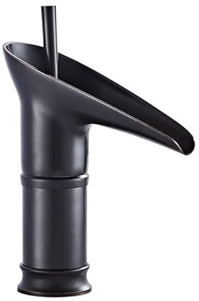 Tutti i Bicchieri da Vino antichi in Rame, Rubinetto per lavabo a Cascata, lavabo, Rubinetto antispruzzo Caldo e Freddo, Nero Basso