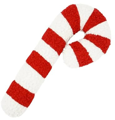 PORUPAEL Weihnachts-Zuckerstangenkissen, süßes Weihnachts-Zuckerstangen-Sofakissen, weiches Zuckerstangen-Plüschkissen, wiederverwendbares süßes Sofakissen, Weihnachtskissen (Zuckerstange 21In)