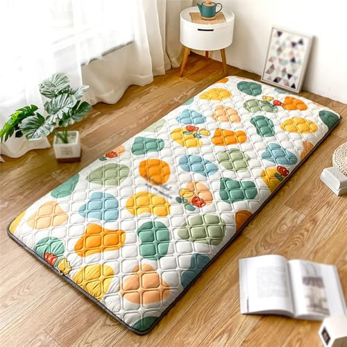 Tragbare japanische Futon-Matratze, Doppelgröße, Tatami-Bodenmatte, faltbare Campingmatratze für Kinder, Typ F (90 x 200 cm)
