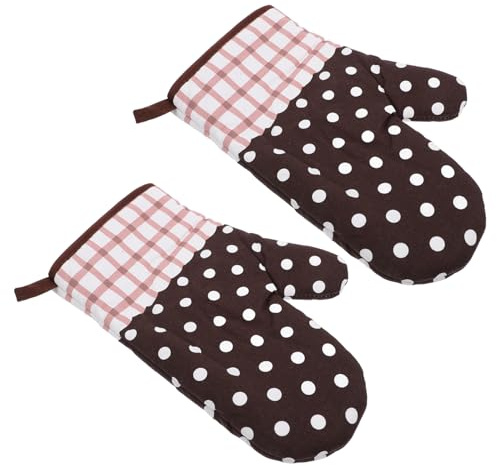 MOLUCKFU 2pcs Insulated Scald Oven Gloves Cotton Cloth Kitchen Mitts Oven Mitt Thermal Gloves for Cooking Baking