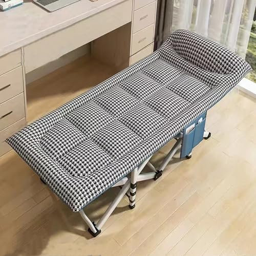 190x68x40cm Klappbar Feldbett Für Camping Mit Auflage Und Seitentasche, Feldbett Klappbar Für Erwachsene 160kg, Für Outdoor Camping Reisen Büro Indoor(Multi-Colored)