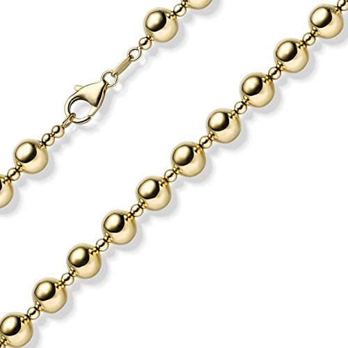 8mm Kugelkette Halskette Collier aus 585 Gold Gelbgold glänzend 45cm