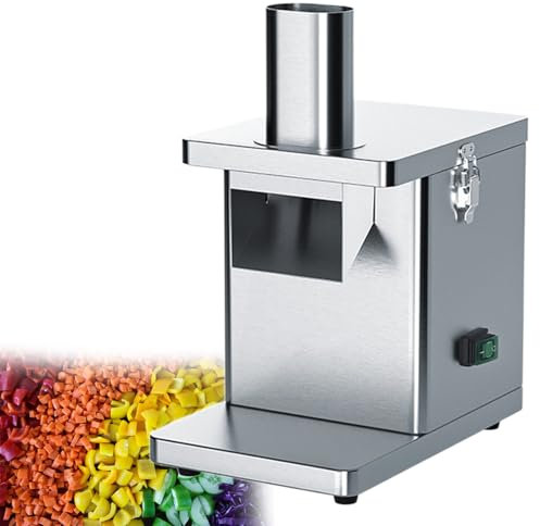 GESAIDES Coupe-légumes électrique, Coupe-Aliments Multifonctionnel 3 en 1, Hachoir à légumes 250 W pour Trancher, Déchiqueter, Couper en dés et Refendre, pour Usage Commercial et Domestique