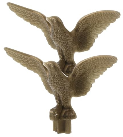 Happyyami Fahnenmastkopf Adler 2 Stück Kunststoff Gold für Außenbereich | Dekorative Fahnenspitzen, Einfache Montage, Büro und Gewerbe, Gartenfahnenmast Zubehör