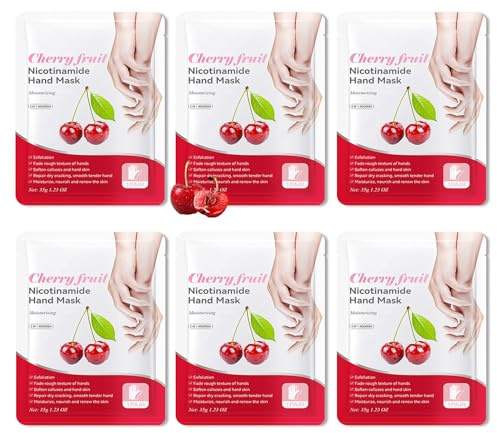 WENJLYJ 6 paia di maschere per mani secche screpolate, guanti idratanti nutrienti, idratanti per mani per un'idratazione profonda, guanti idratanti lisci e setosi, set di maschere per la cura delle