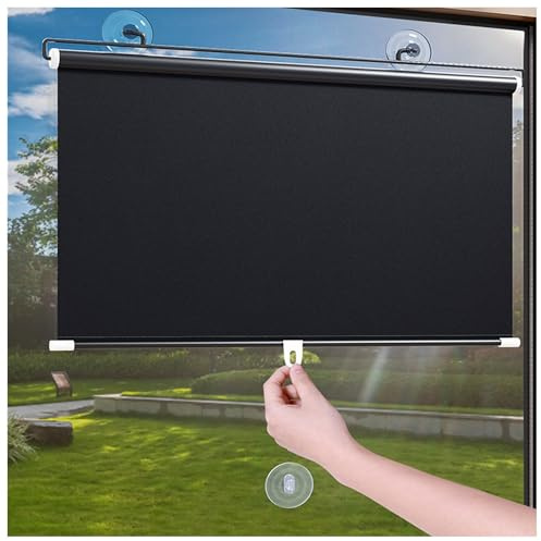 Blackout Roller Shades For Window Door No Drill Room Darkening Roller Blinds 58x125cm 40x60cm UV Protection Blinds For Bathroom Kitchen Waterproof(W58*H125cm)
