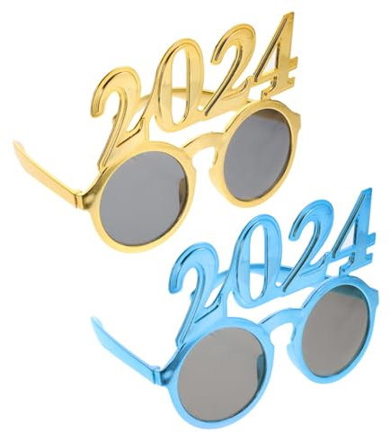 VALICLUD 2pièces Lunettes De Nouvel an Rigolotes Accessoire Photomaton pour Fête Décoration De Lunettes De Groupe Fournitures De Nouvel an