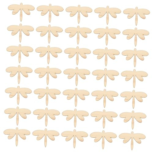 Veemoon 60 Stück Unfertige Holzanhänger Libellen Form Robuste Holzstücke Zum Basteln Wanddeko Diy Holzscheiben Für Kreative Holzreste Arbeiten