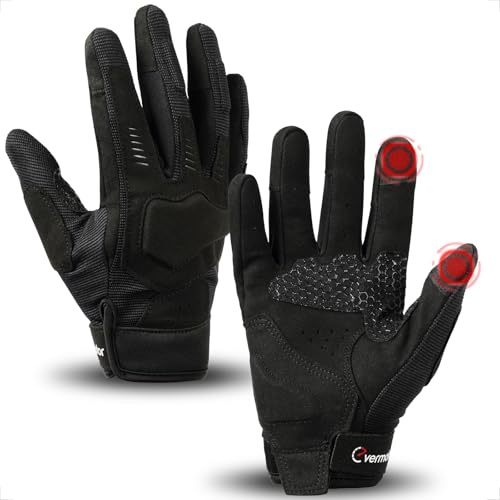 evermotor Guanti da moto, guanti da moto uomo donna, guanti estivi touchscreen per moto, motocross, scooter, ciclomotore, quad, ATV, mountain bike, M