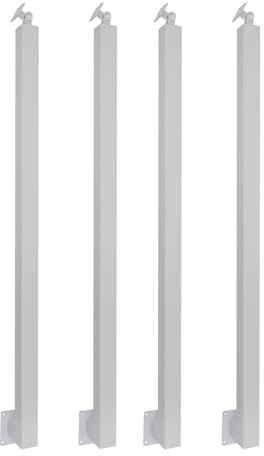 Corrimano per scale per esterni ed interni, montati lateralmente, 4 pali per ringhiere quadrati, in metallo, per balconi, terrazze, porte d'ingresso, bianco, 8 x 8 x 100 cm