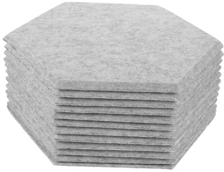 Gatuida 12pcs Acoustic Wall Panels Sound Insulation Boards Silver Gray Soundproofing Felt for Studio Ktv Home Office Noise Reduction