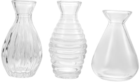 Gatuida Botellas en Pack de 3 Piezas Difusoras de Aceites Esenciales de Vidrio Varios Estilos Boca Ancha Frascos Decorativos Varios Estilos para Aromaterapia para Ambientación Hogar