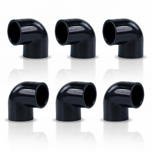 Pipe Fitting Connectors - Homiladi 6 Pcs 20mm PVC 90 Degree Black PVC Conduit Fittings, Durable Garden Water Pipe Connector for Irrigation and Electrical (Black)