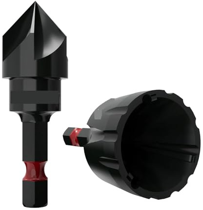 TKCC7 Deburring External Chamfer Tool, 2PCS, Internal Countersink Drill Bit, Dislodge Burr Fits For 3-19mm .AT7