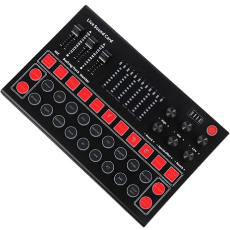 SEWACC Changeur de Voix Portable M9 Mixeur Audio Multi-Plateformes Effets Sonores Intégrés Carte Son Compatible Téléphone et Ordinateur pour Streaming en Direct