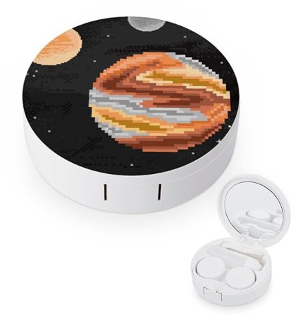 fkgvwo Kontaktlinsenbehälter Planet Reise Kontaktlinsen Zubehör Etui Mit Spiegel Pinzette