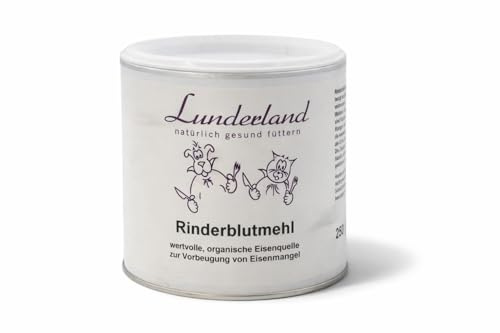 Lunderland Rinderblutmehl | 250 g | Ergänzungsfuttermittel für Hunde | Mit organischem Eisen