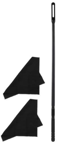 Flötenreinigungsstab Satz mit Tuch, 1 Satz, aus Kunststoff und Stoff | Schwarzes Reinigungszubehör für Flöte, Reinigt den Innenbereich, Schützt das Instrument vor Kratzern