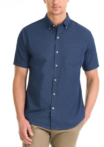 Van Heusen Men's Wrinkle Free Short Sleeve Button Down Check Shirt